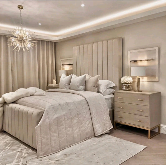 Kensington Luxury Tall Panel Headboard Bed - Macbabeds