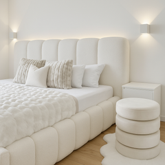 Aspen Cube Bed – Modern Upholstered Frame with Ottoman Storage | Macba Beds