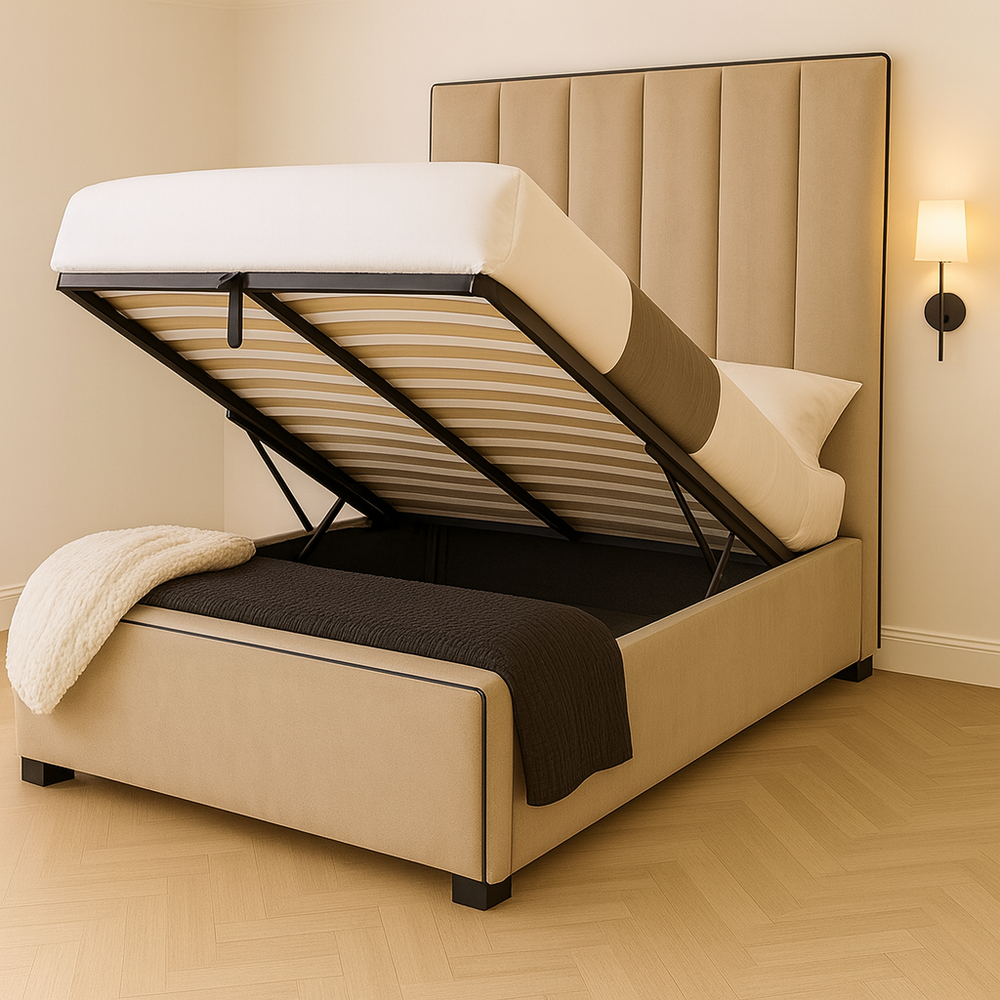 Luxe Velvet Bed Frame – Black Piping & Hotel-Inspired Design - Macbabeds