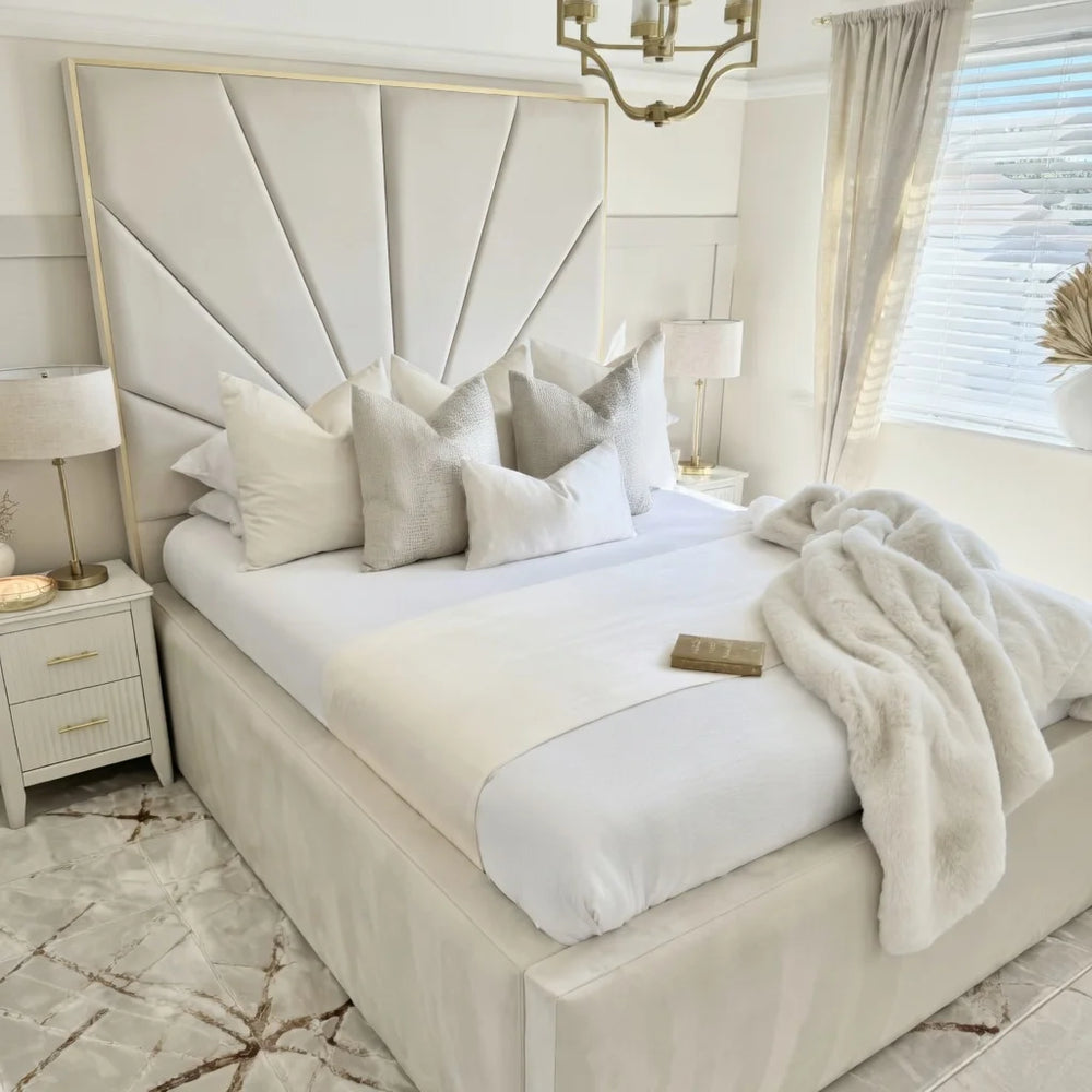 The Astoria Sunburst Velvet Bed - Macbabeds